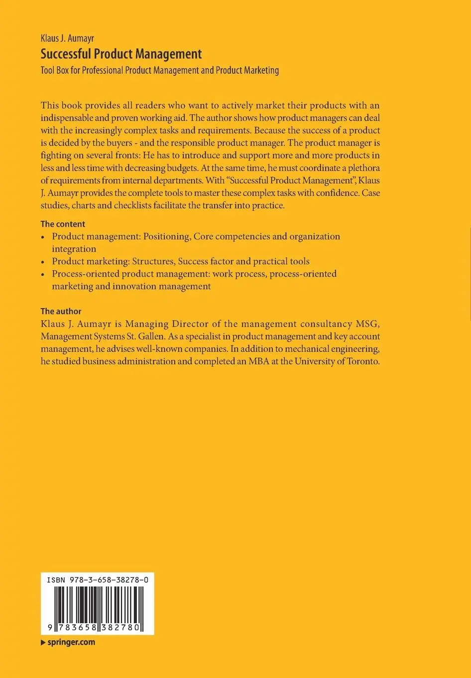 Rückseite: 9783658382780 | Successful Product Management | Klaus J. Aumayr | Taschenbuch | xv