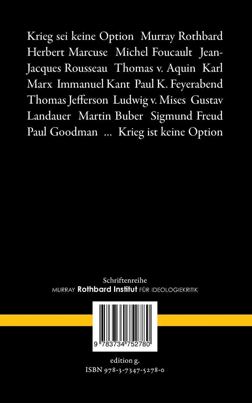Rückseite: 9783734752780 | Anarchokapitalismus | Gegen Gewalt | Stefan Blankertz | Taschenbuch