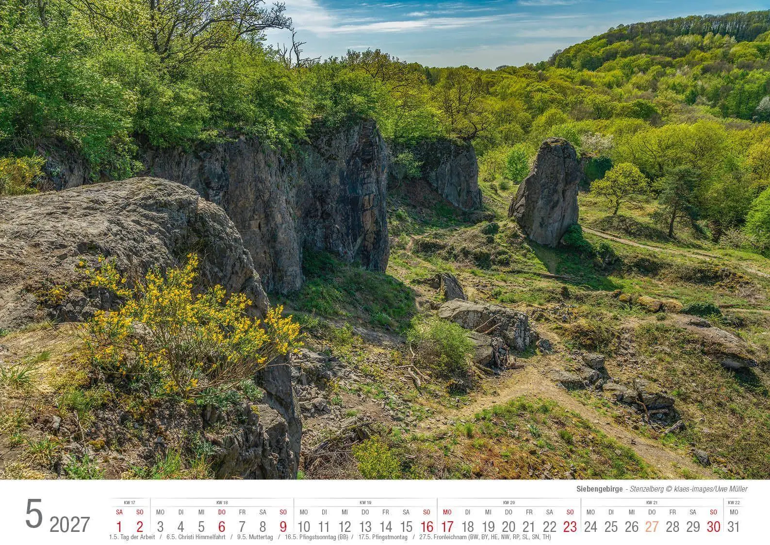 Bild: 9783965352780 | Siebengebirge 2027 Bildkalender A3 quer, spiralgebunden | Holger Klaes