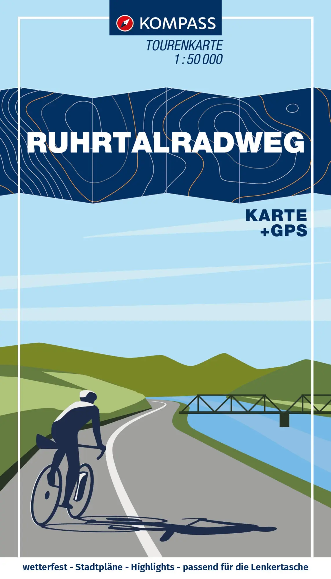 Cover: 9783991542780 | KOMPASS Fahrrad-Tourenkarte Ruhrtalradweg 1:50.000 | Buch | 56 S.