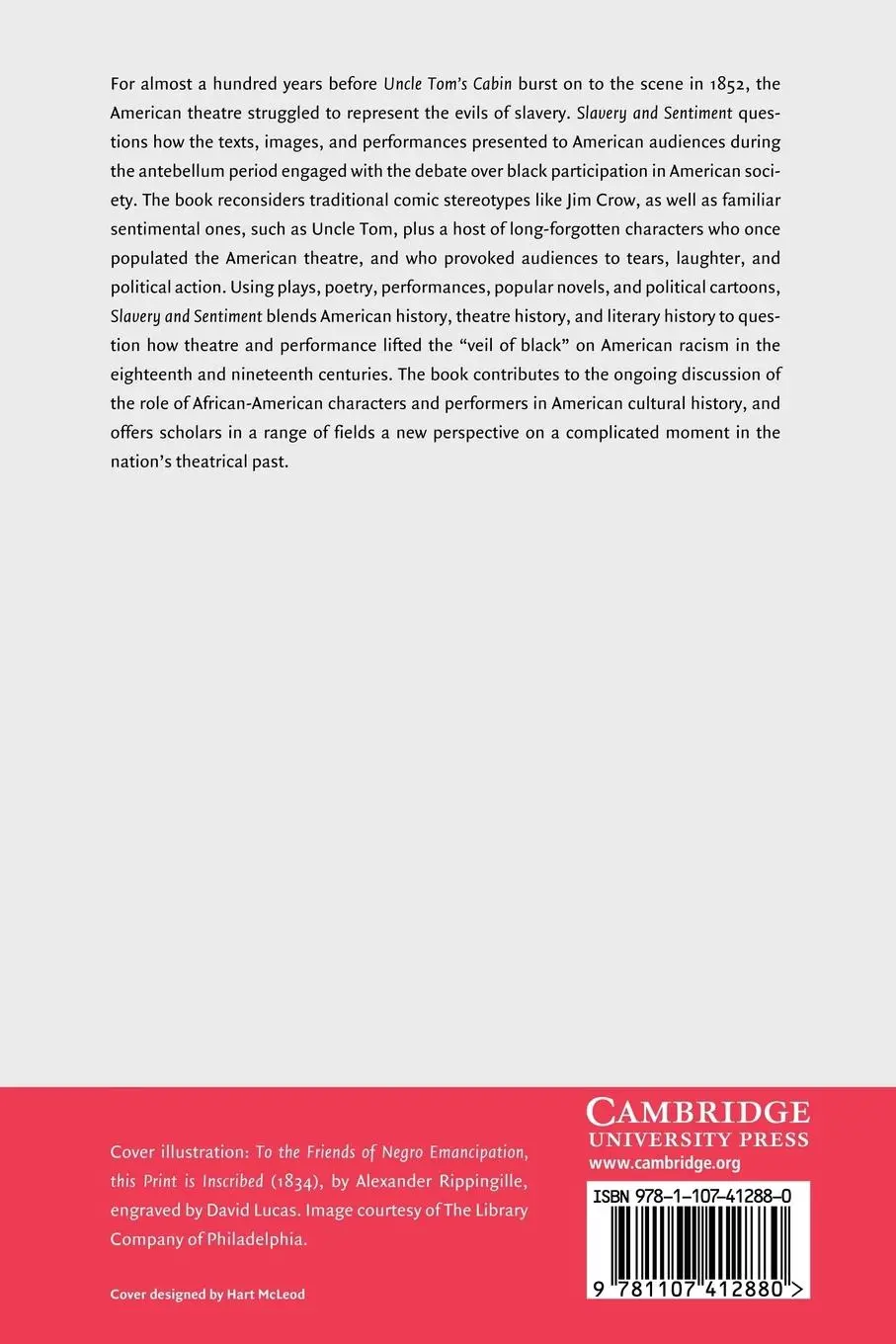Rückseite: 9781107412880 | Slavery and Sentiment on the American Stage, 1787-1861 | Nathans