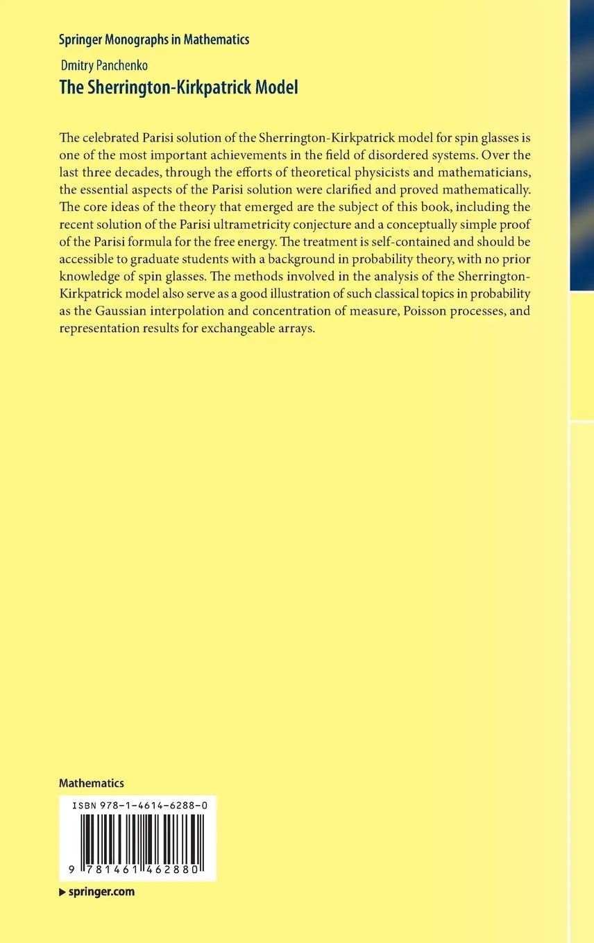 Rückseite: 9781461462880 | The Sherrington-Kirkpatrick Model | Dmitry Panchenko | Buch | xii