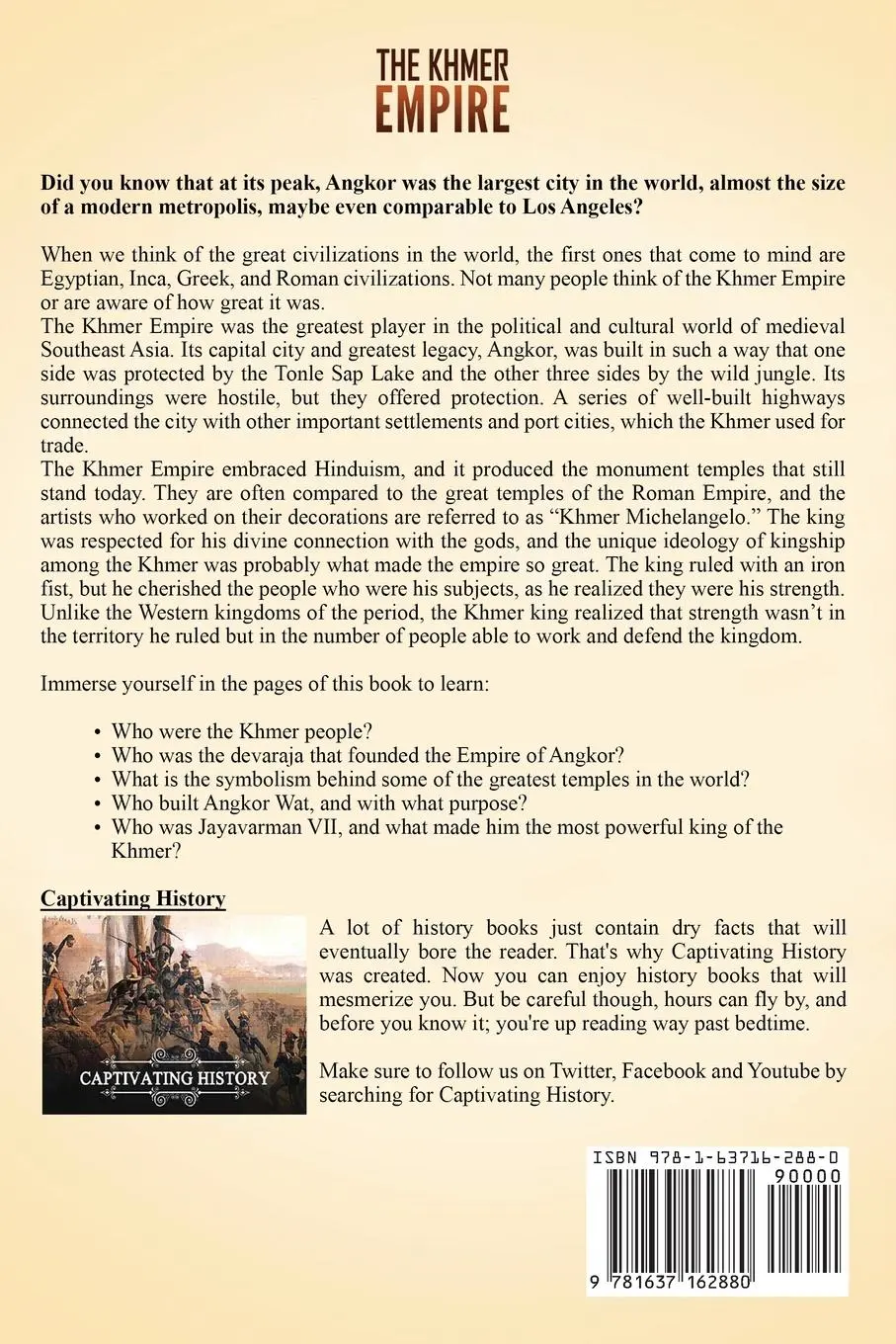 Rückseite: 9781637162880 | The Khmer Empire | Captivating History | Taschenbuch | Englisch | 2021