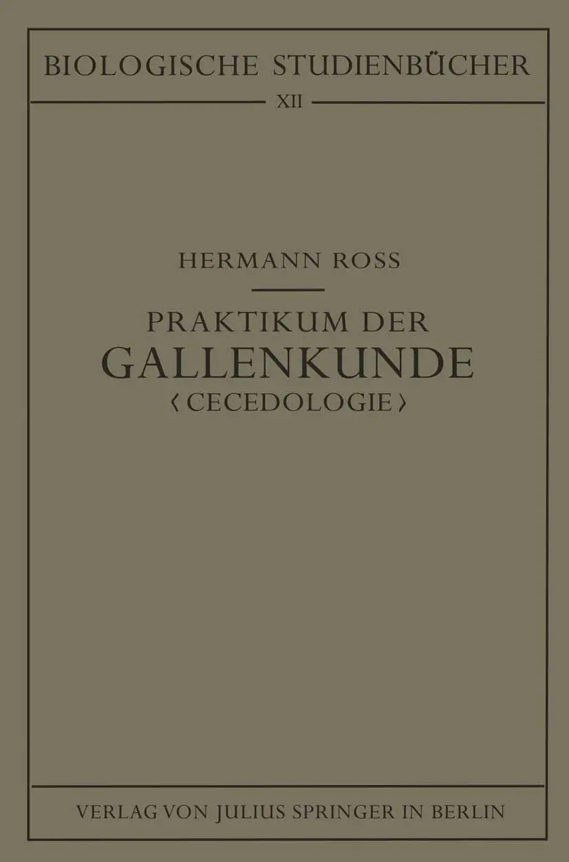 Cover: 9783642982880 | Praktikum der Gallenkunde "Cecidologie" | Hermann Roß | Taschenbuch