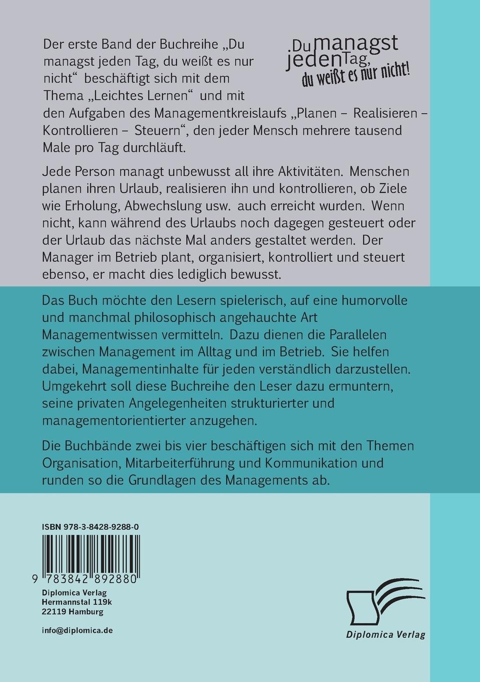 Rückseite: 9783842892880 | Du managst jeden Tag, du weißt es nur nicht - Praxisratgeber...