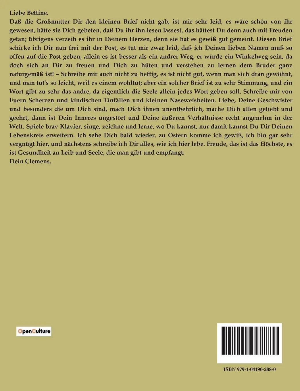 Rückseite: 9791041902880 | Clemens Brentanos Frühlingskranz | Bettina Von Arnim | Taschenbuch