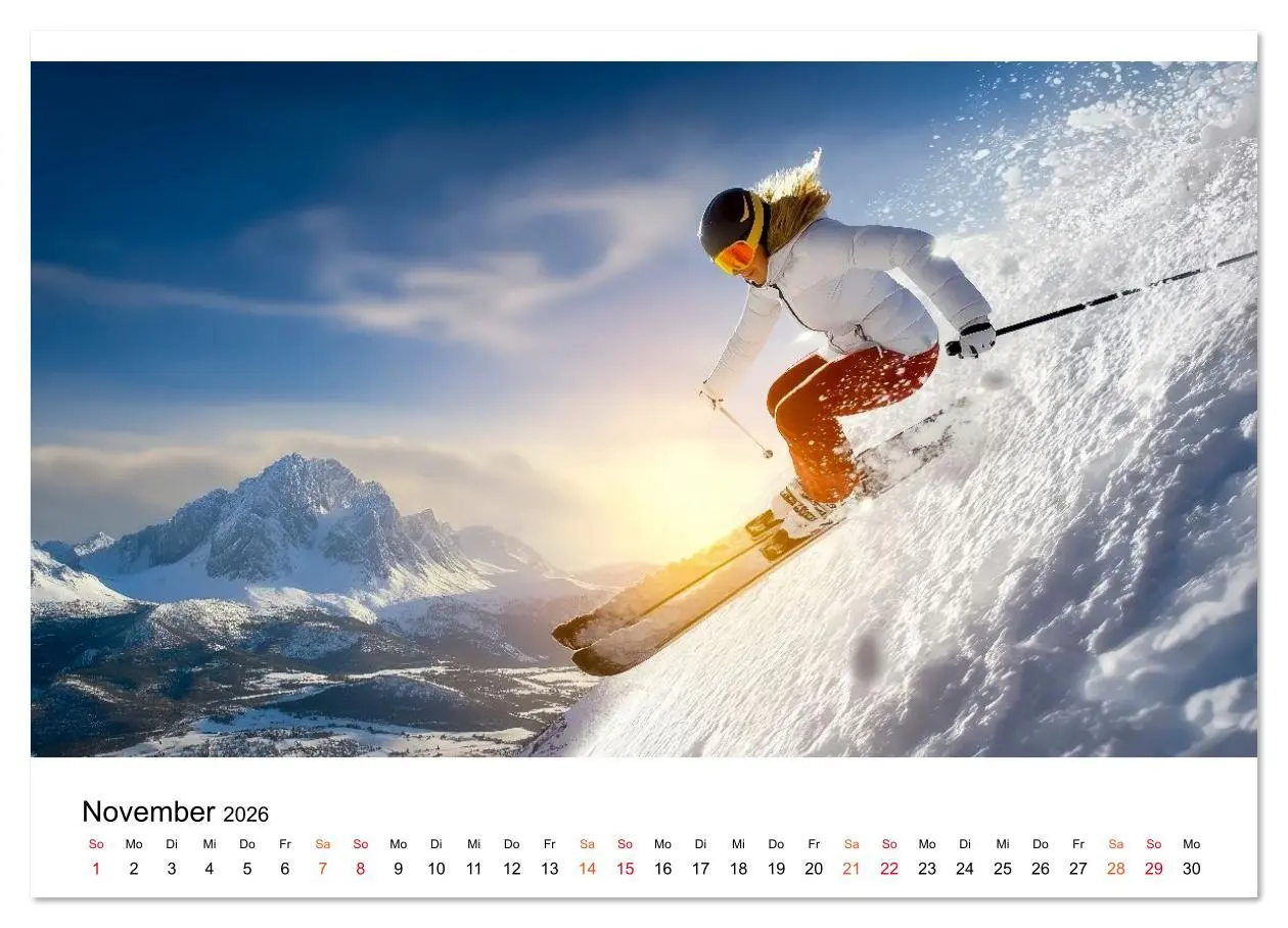 Bild: 9783516622980 | Skifahren - endlich Schnee (Wandkalender 2026 DIN A4 quer),...