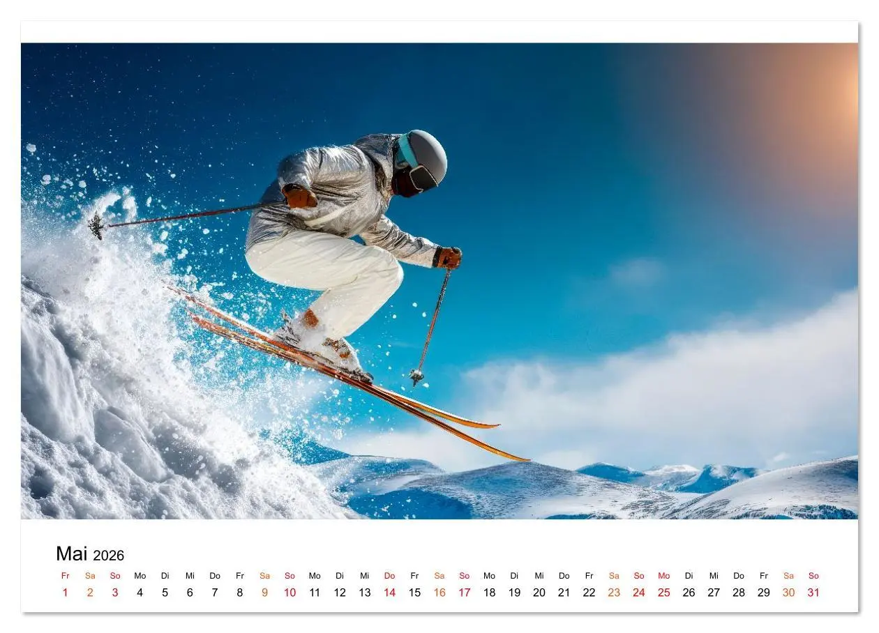 Bild: 9783516622980 | Skifahren - endlich Schnee (Wandkalender 2026 DIN A4 quer),...