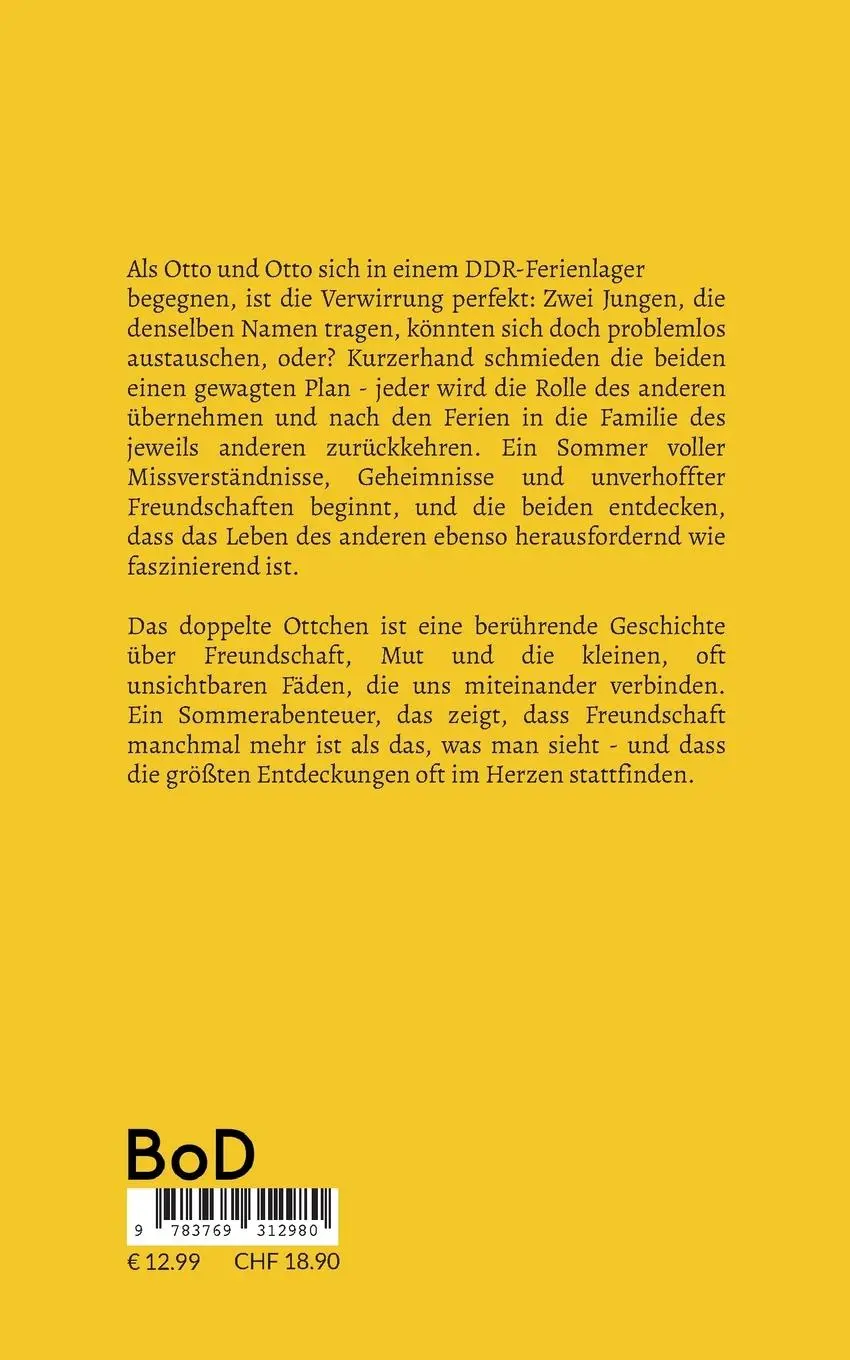 Rückseite: 9783769312980 | Das doppelte Ottchen | Eine Freundschaft aus Neukloster | Moschdehner