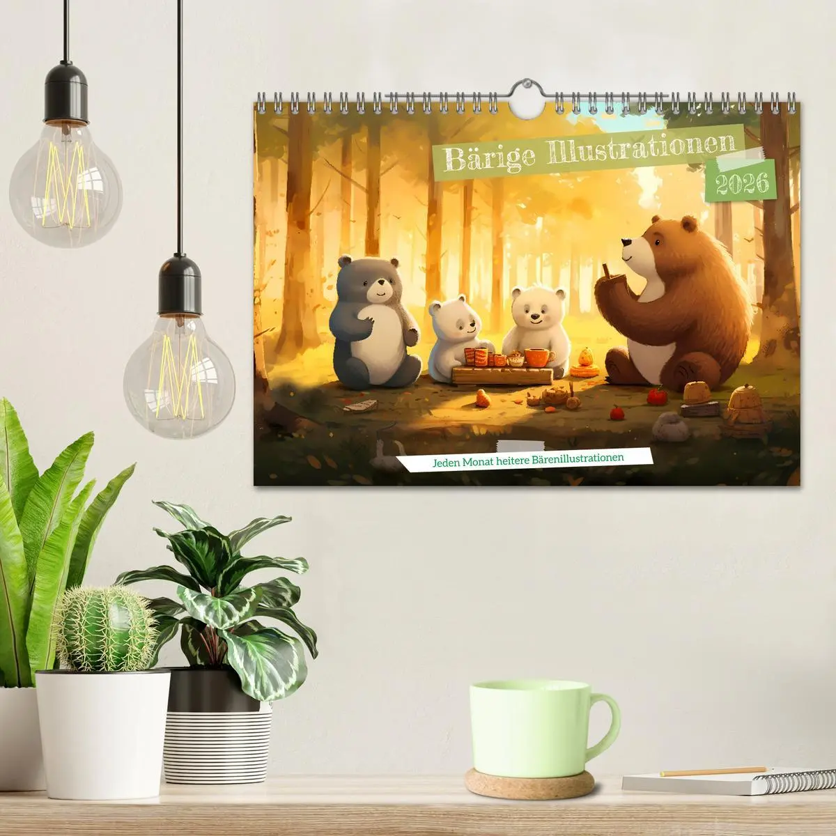Bild: 9783457353080 | Bärige Illustrationen (Wandkalender 2026 DIN A4 quer), CALVENDO...