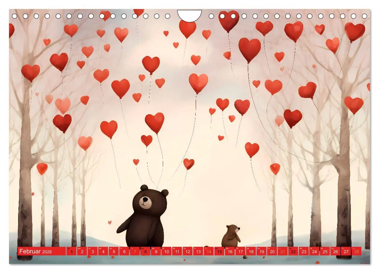 Bild: 9783457353080 | Bärige Illustrationen (Wandkalender 2026 DIN A4 quer), CALVENDO...