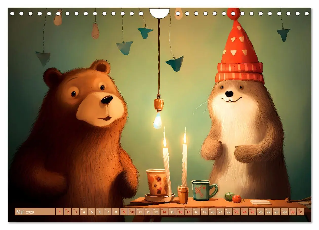 Bild: 9783457353080 | Bärige Illustrationen (Wandkalender 2026 DIN A4 quer), CALVENDO...