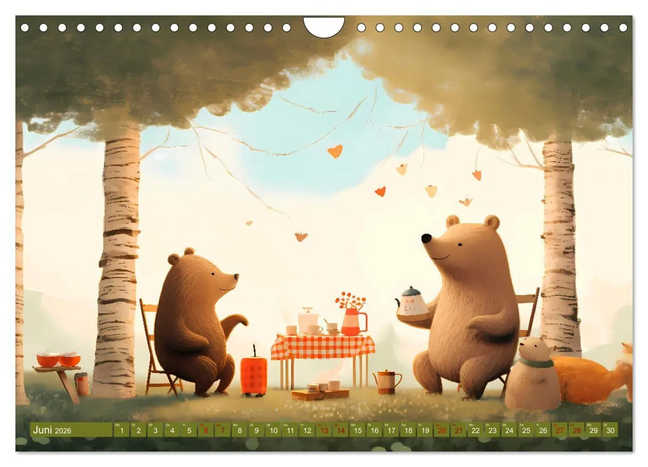 Bild: 9783457353080 | Bärige Illustrationen (Wandkalender 2026 DIN A4 quer), CALVENDO...