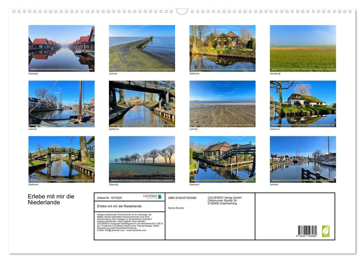 Bild: 9783457593080 | Erlebe mit mir die Niederlande (Wandkalender 2026 DIN A2 quer),...