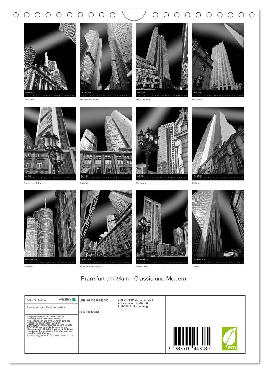 Bild: 9783516443080 | Frankfurt am Main - Classic und Modern (Wandkalender 2026 DIN A4...