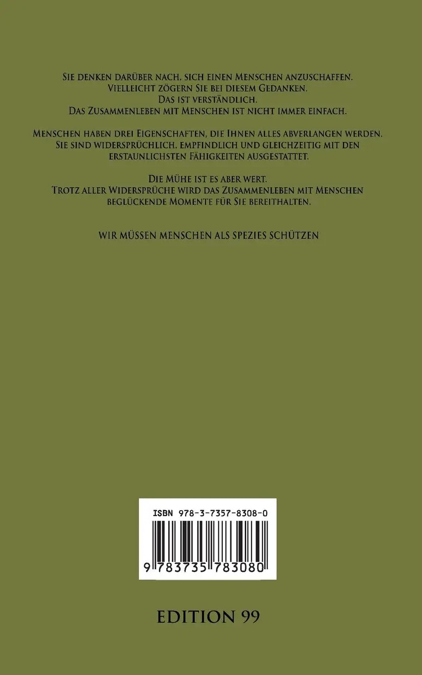 Rückseite: 9783735783080 | Artgerechte Haltung von Menschen | Manuel Jork | Taschenbuch | 252 S.