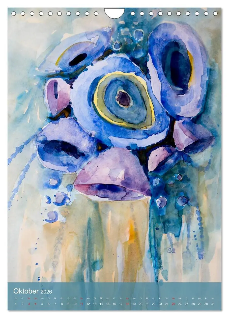 Bild: 9783516433180 | Karl Sock Blumenaquarelle (Wandkalender 2026 DIN A4 hoch), CALVENDO...