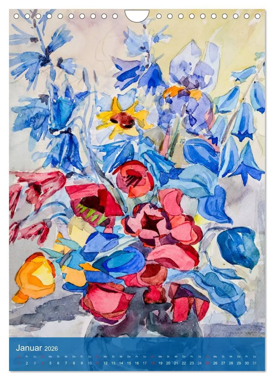 Bild: 9783516433180 | Karl Sock Blumenaquarelle (Wandkalender 2026 DIN A4 hoch), CALVENDO...