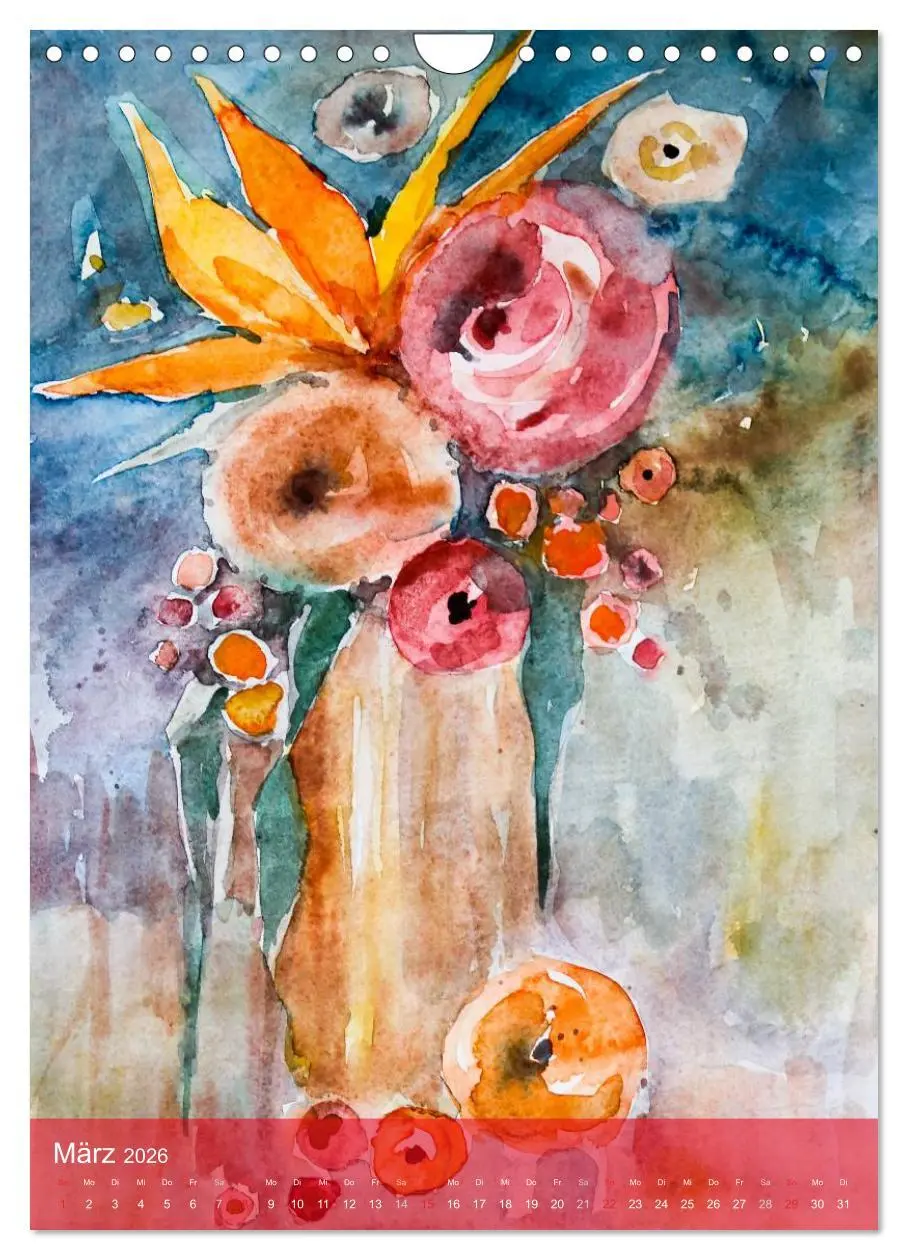 Bild: 9783516433180 | Karl Sock Blumenaquarelle (Wandkalender 2026 DIN A4 hoch), CALVENDO...