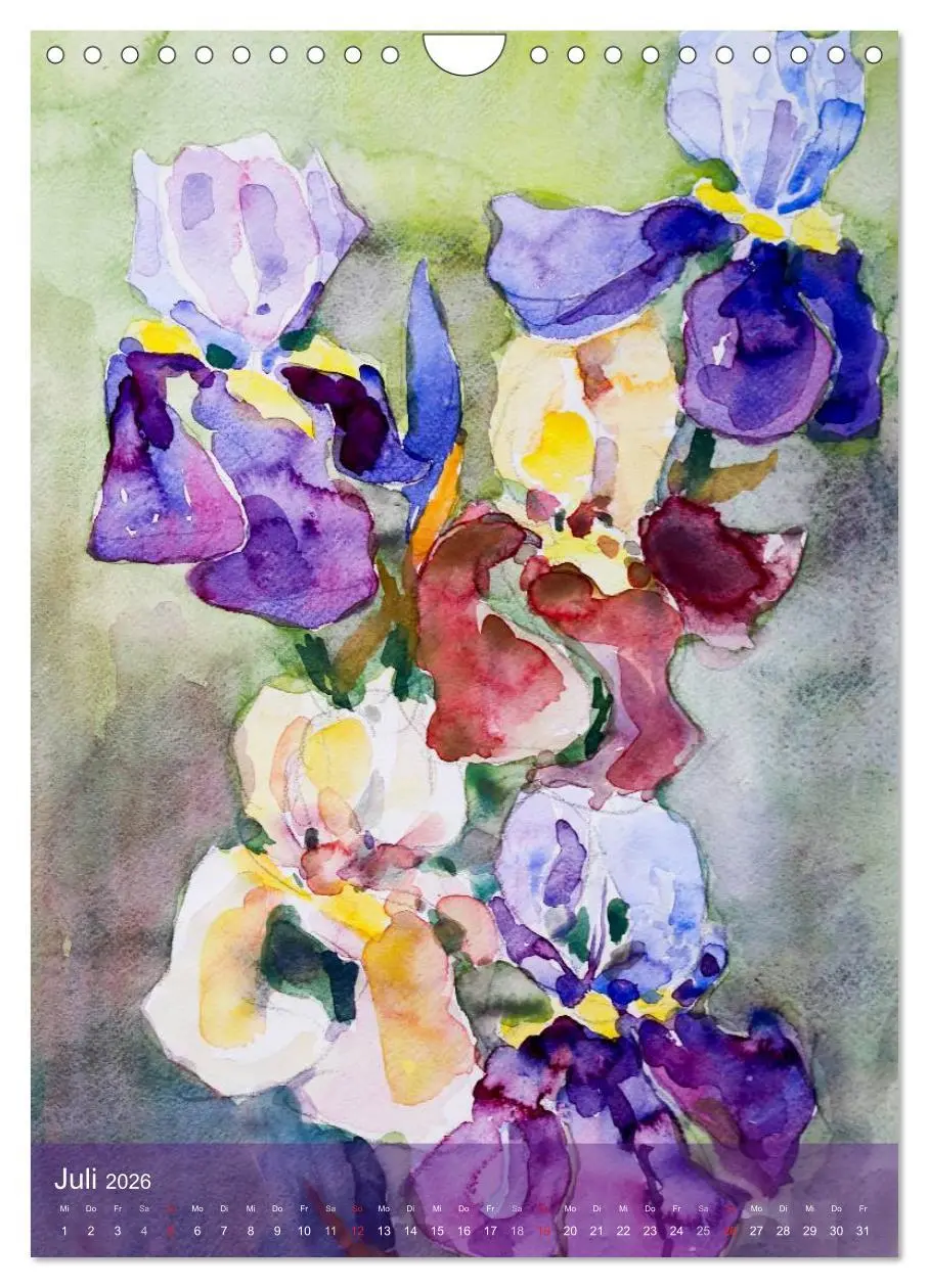 Bild: 9783516433180 | Karl Sock Blumenaquarelle (Wandkalender 2026 DIN A4 hoch), CALVENDO...