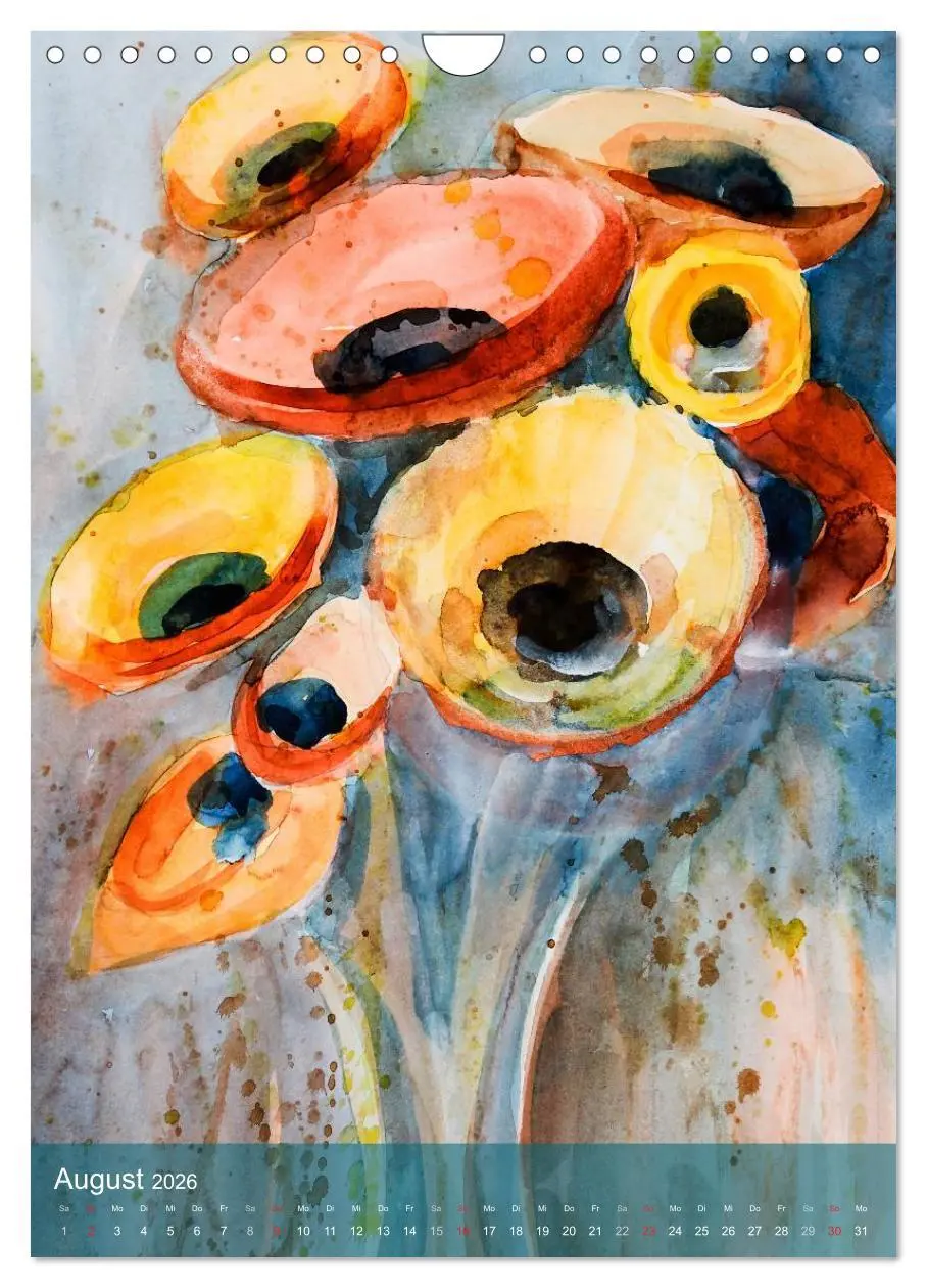 Bild: 9783516433180 | Karl Sock Blumenaquarelle (Wandkalender 2026 DIN A4 hoch), CALVENDO...