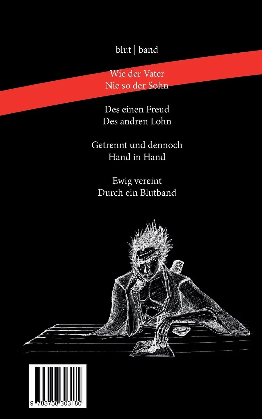 Rückseite: 9783758303180 | blutband | Gedicht und Illustration von Vater und Sohn | Hein (u. a.)