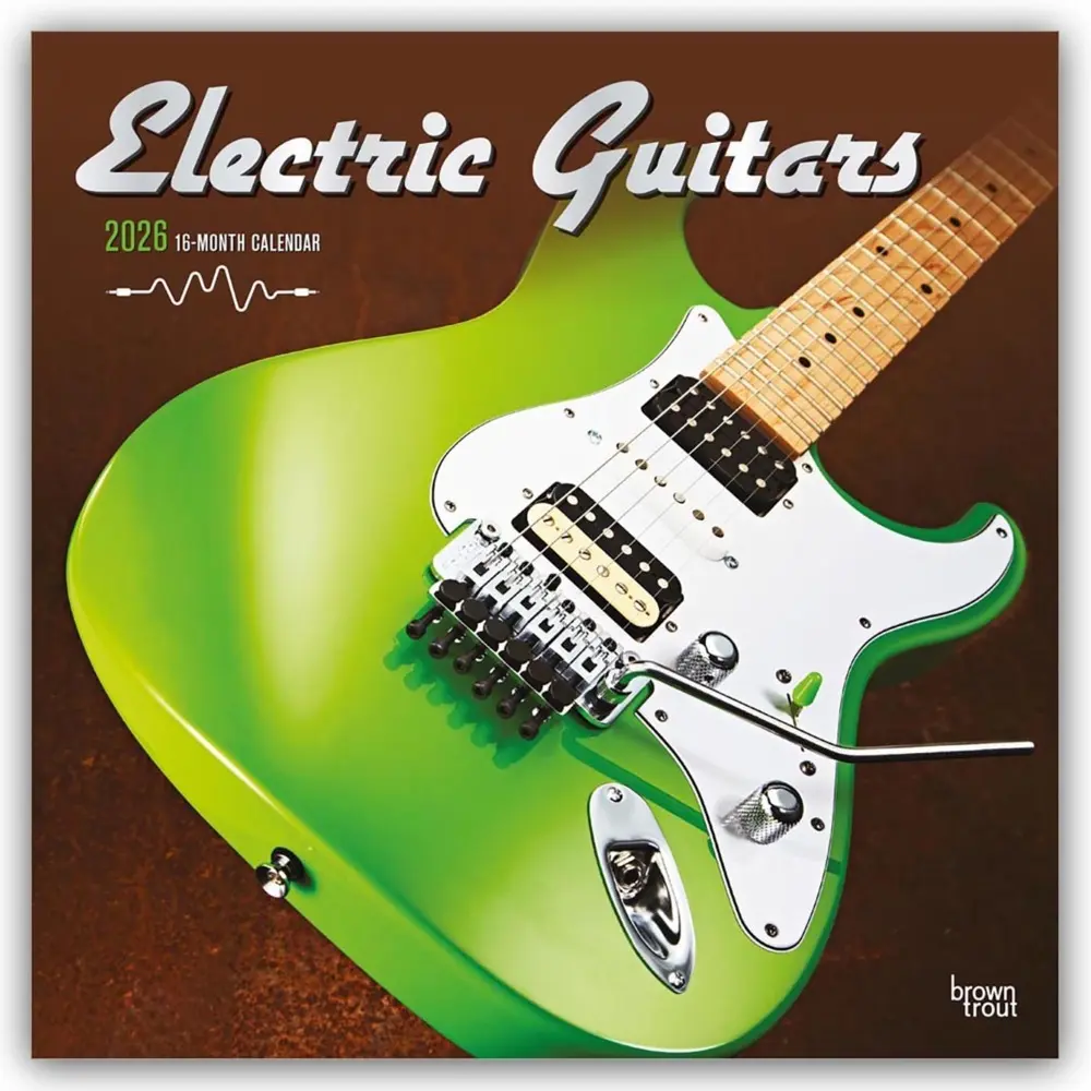 Cover: 9798330703180 | Electric Guitars 2026 12 X 24 Inch (Hanging) Monthly Square Wall...