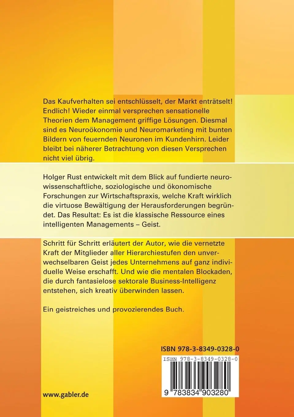 Rückseite: 9783834903280 | Geist! | Die Kraft der klugen Köpfe in Management und Marketing | Rust