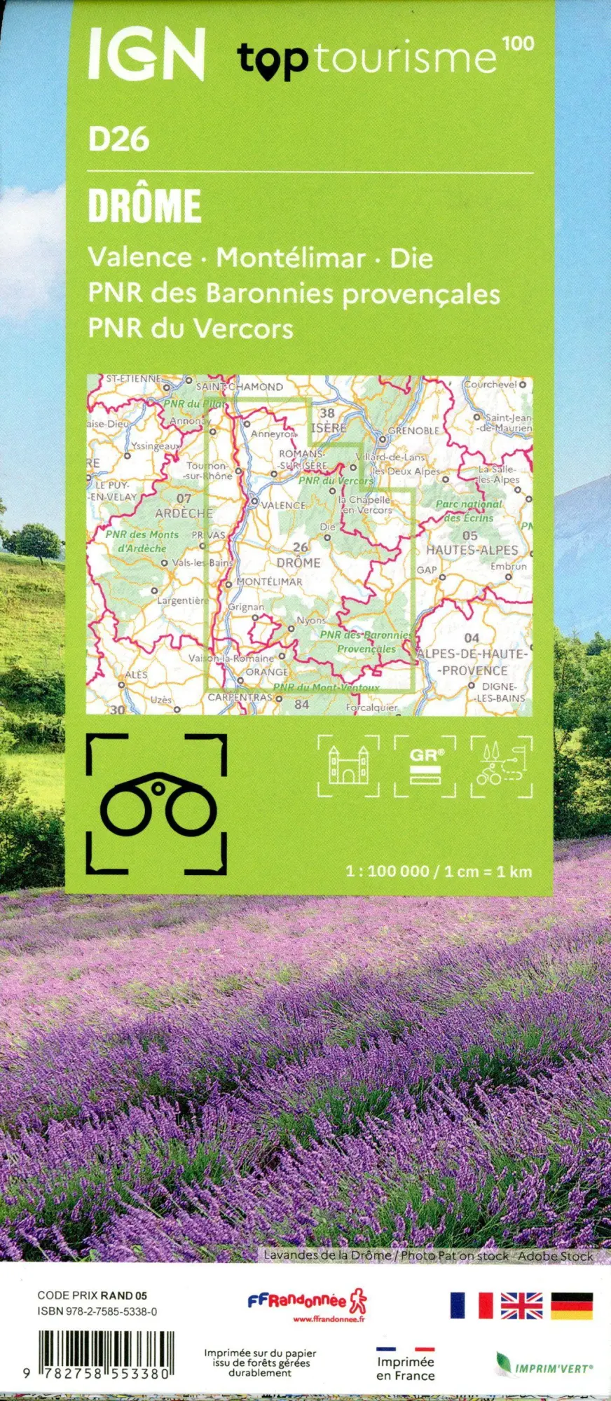 Bild: 9782758553380 | 26 Drôme | 1:100000 | (Land-)Karte | IGN Top 100 départemental | 2024
