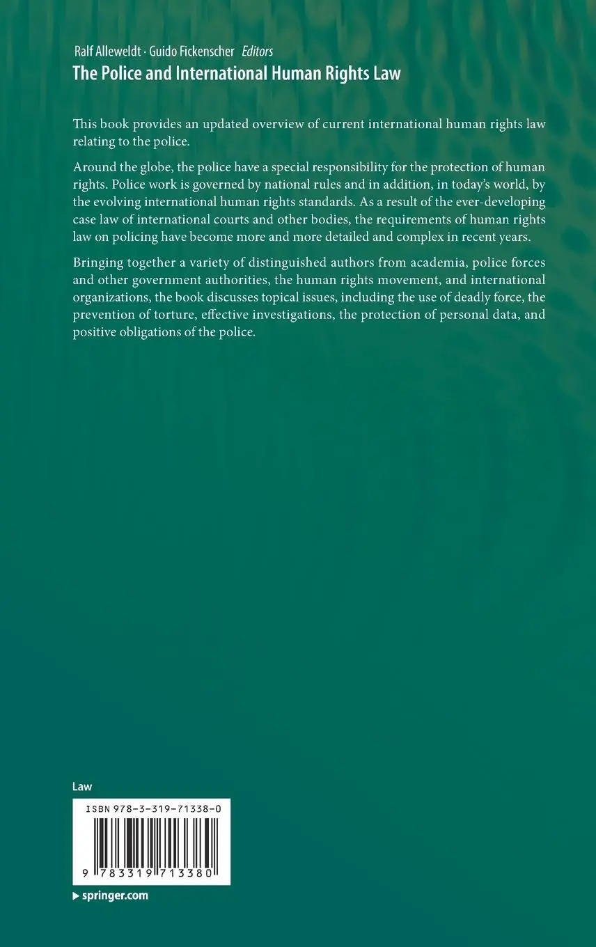 Rückseite: 9783319713380 | The Police and International Human Rights Law | Fickenscher (u. a.)