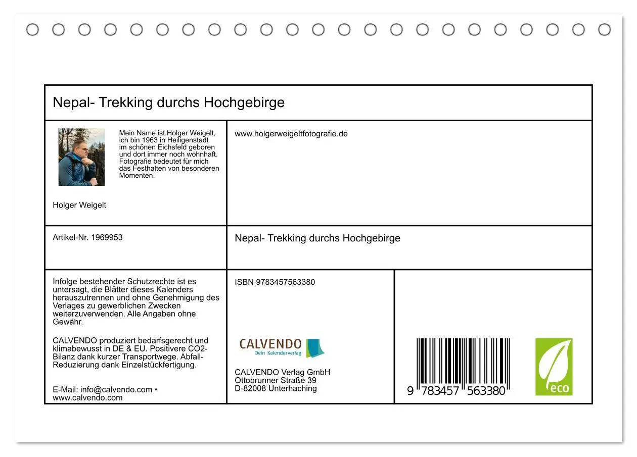 Bild: 9783457563380 | Nepal- Trekking durchs Hochgebirge (Tischkalender 2026 DIN A5...