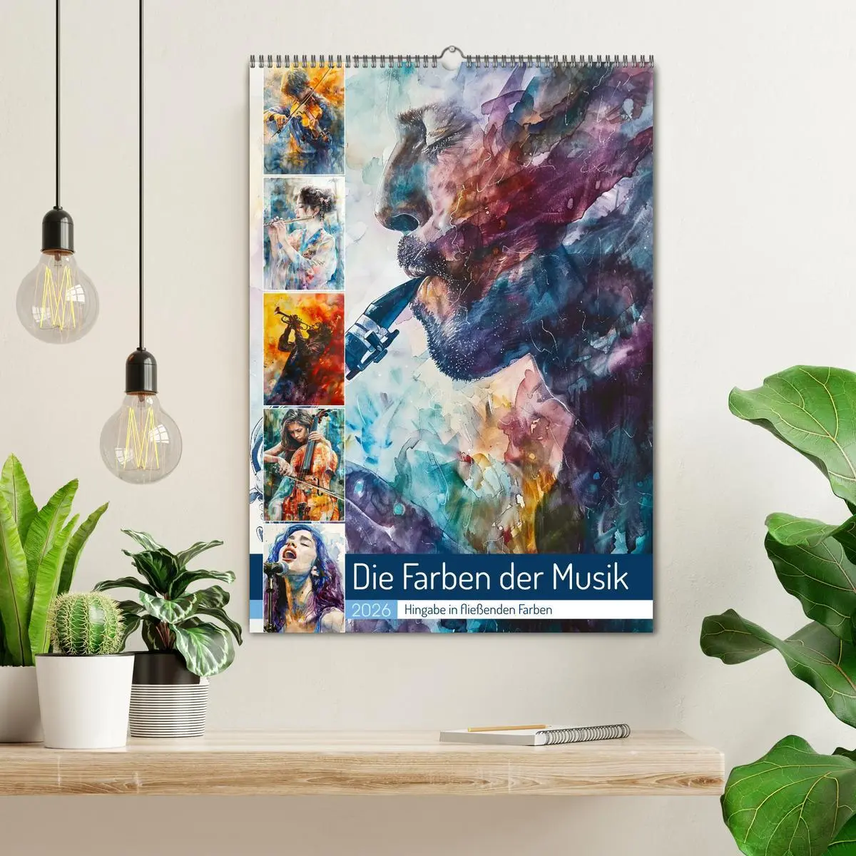 Bild: 9783516273380 | Die Farben der Musik (Wandkalender 2026 DIN A2 hoch), CALVENDO...