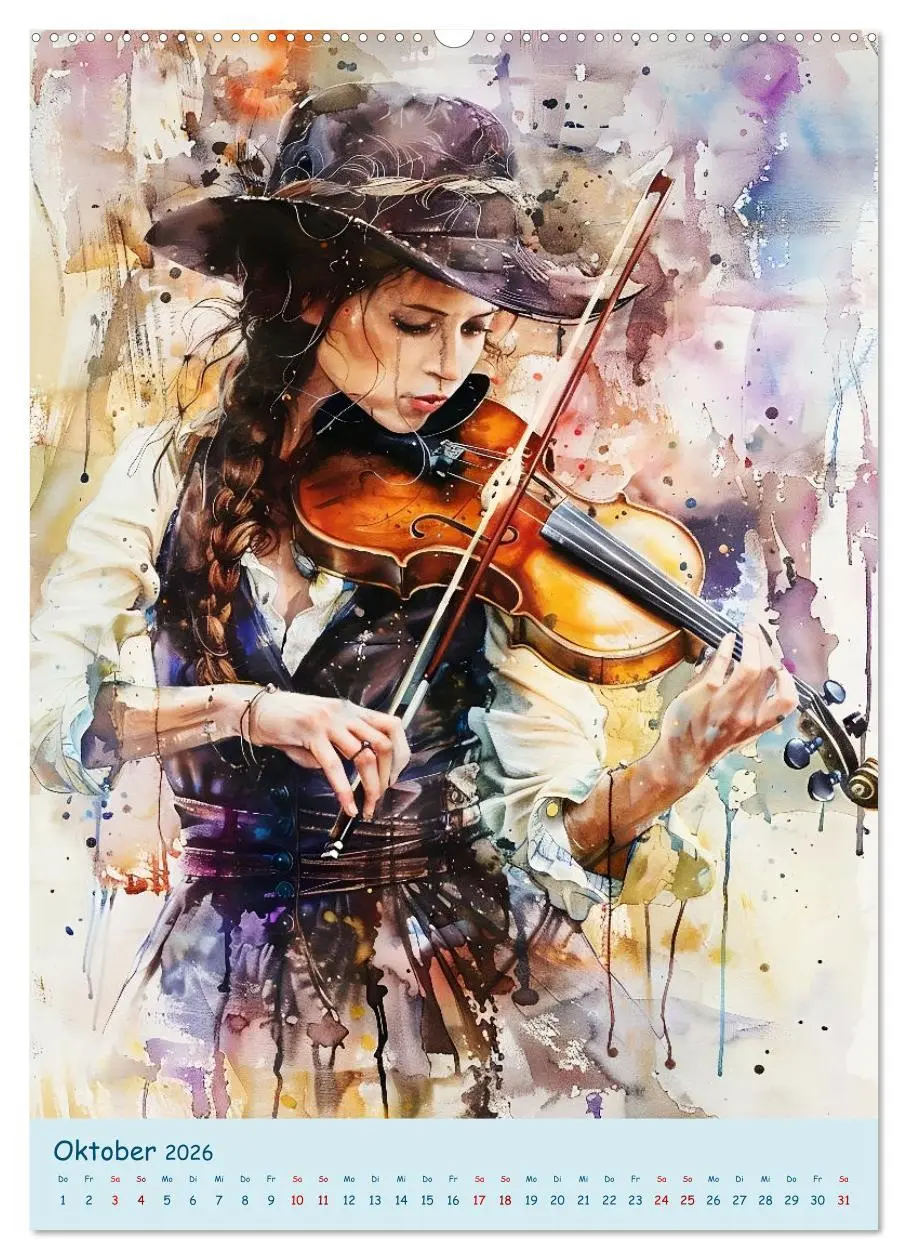 Bild: 9783516273380 | Die Farben der Musik (Wandkalender 2026 DIN A2 hoch), CALVENDO...