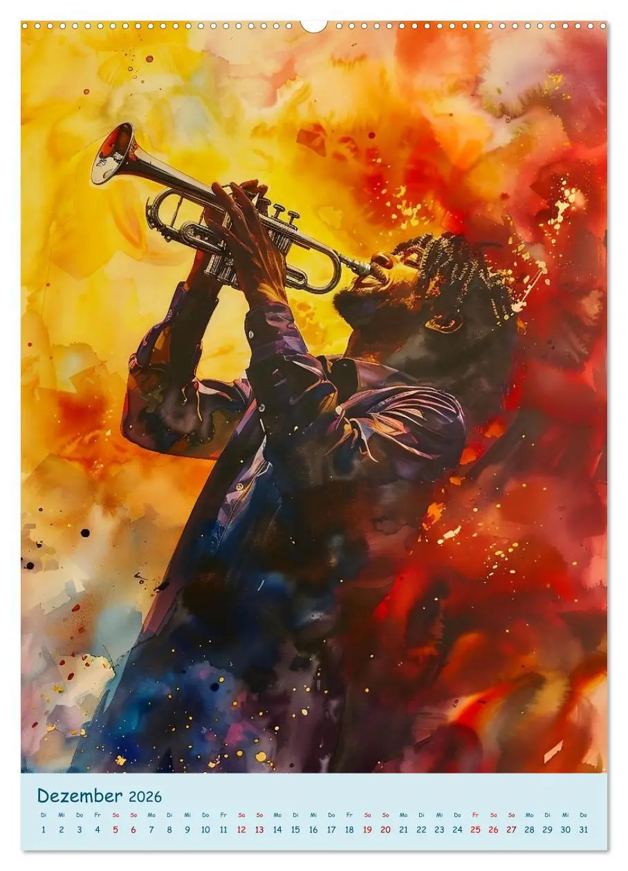 Bild: 9783516273380 | Die Farben der Musik (Wandkalender 2026 DIN A2 hoch), CALVENDO...