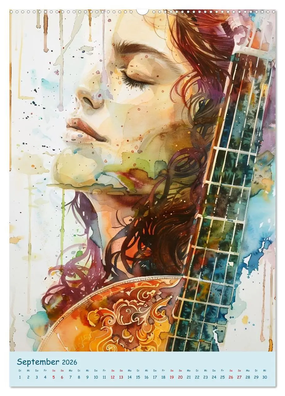 Bild: 9783516273380 | Die Farben der Musik (Wandkalender 2026 DIN A2 hoch), CALVENDO...
