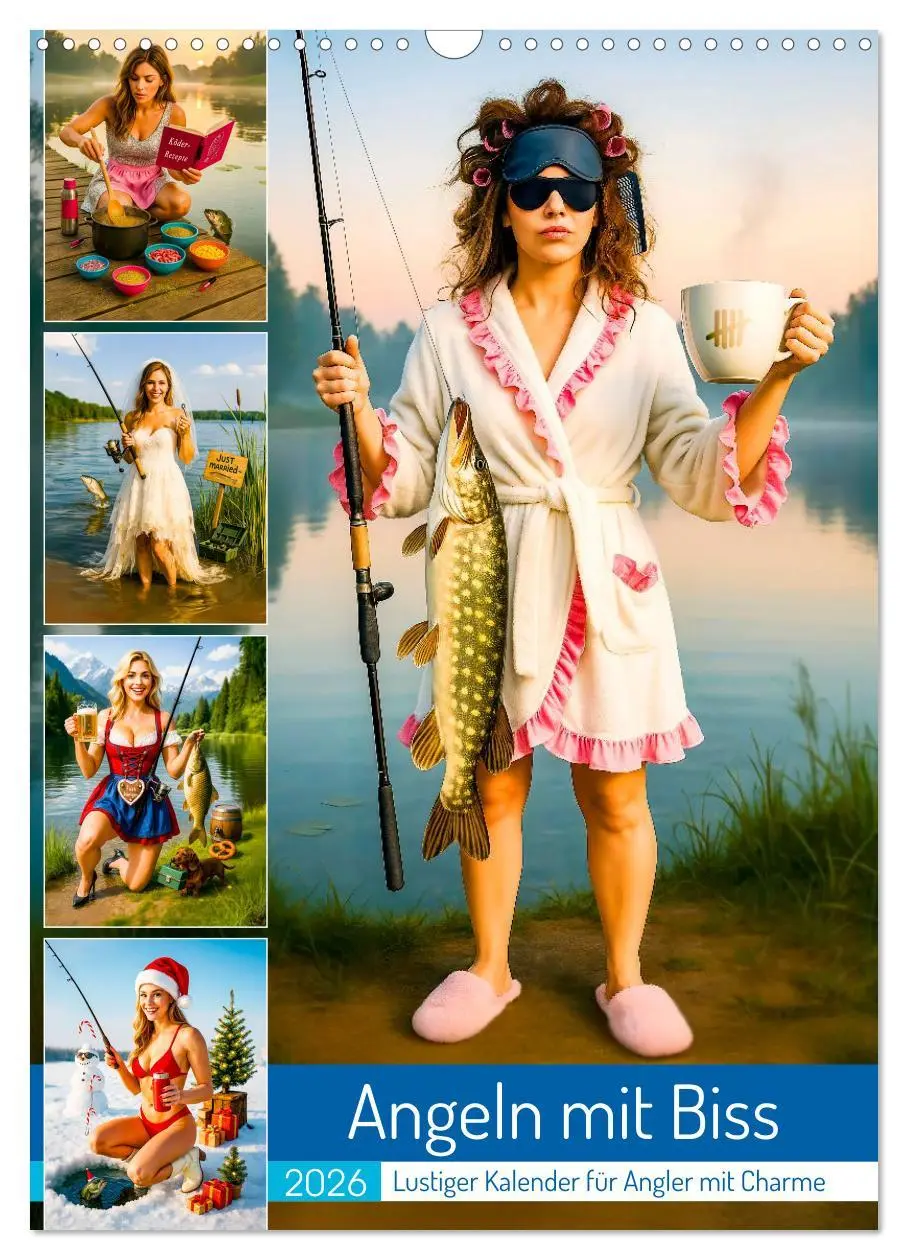 Cover: 9783516413380 | Angeln mit Biss - Lustiger Kalender für Angler mit Charme...
