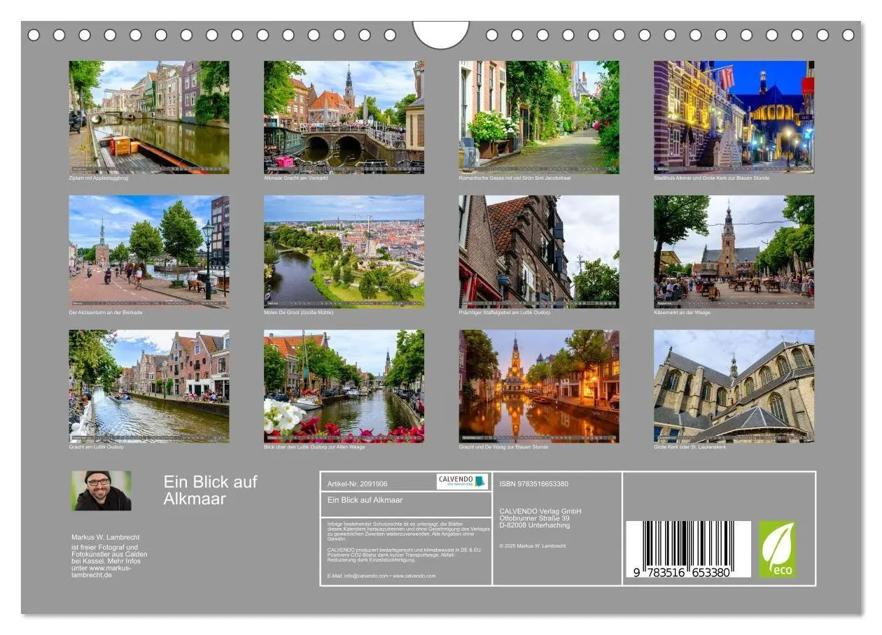 Bild: 9783516653380 | Ein Blick auf Alkmaar (Wandkalender 2026 DIN A4 quer), CALVENDO...