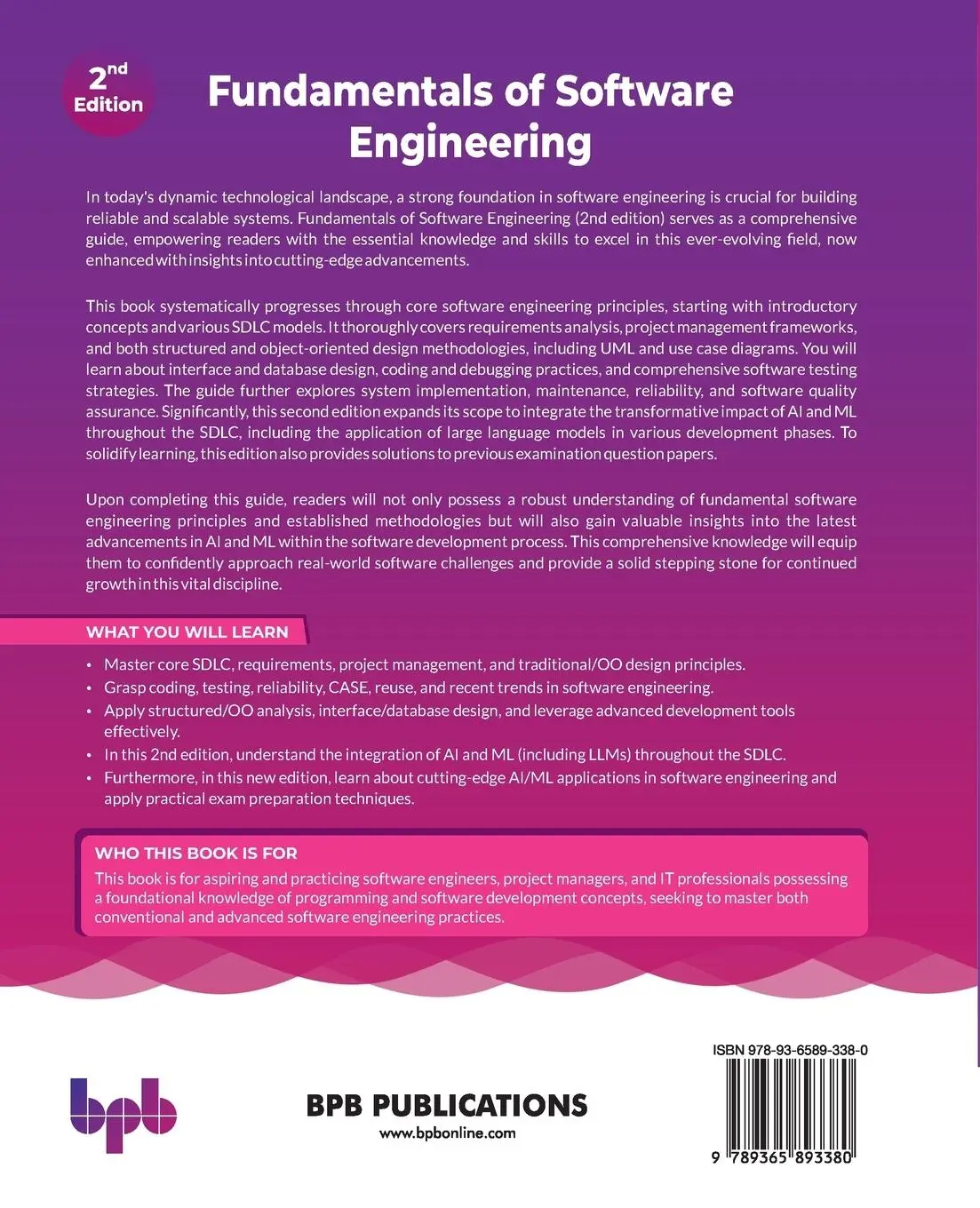 Rückseite: 9789365893380 | Fundamentals of Software Engineering | Hitesh Mohapatra (u. a.) | Buch