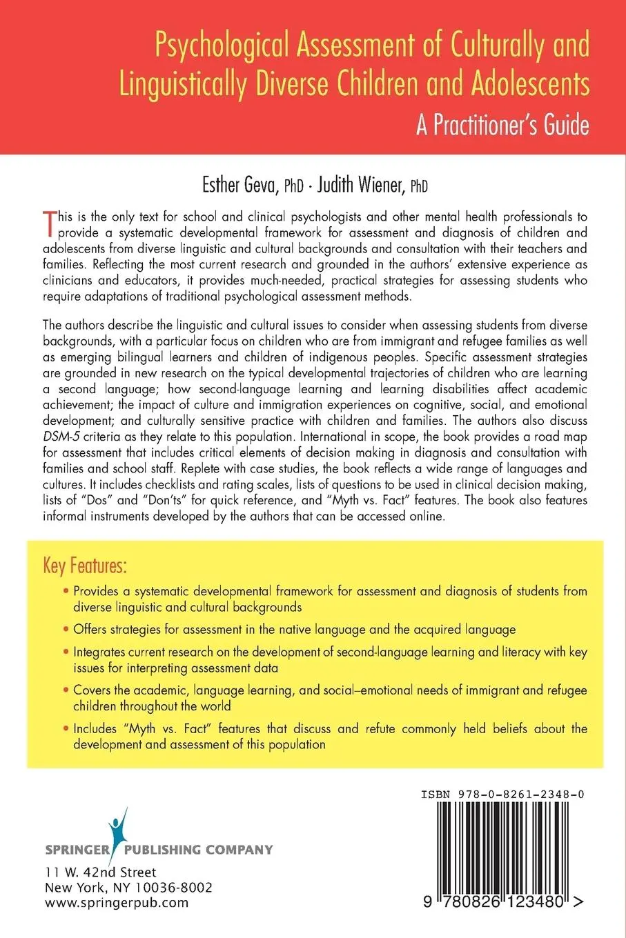 Rückseite: 9780826123480 | Psychological Assessment of Culturally and Linguistically Diverse...