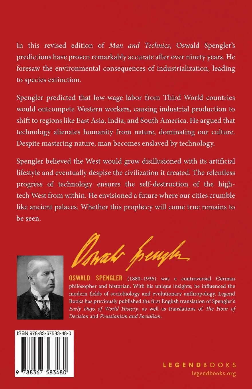 Rückseite: 9788367583480 | Man and Technics | A Contribution to a Philosophy of Life | Spengler