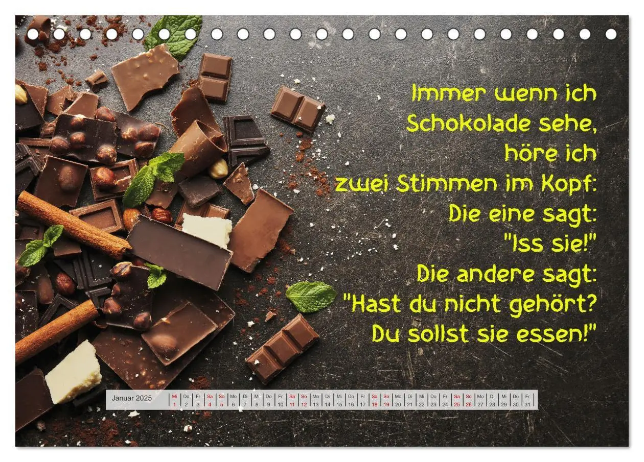 Bild: 9783383983580 | Schokoladen-Poesie (Tischkalender 2025 DIN A5 quer), CALVENDO...