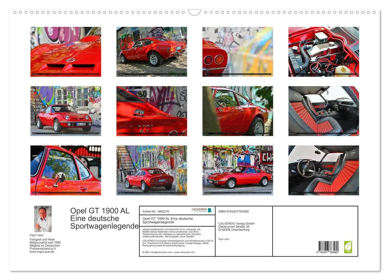 Bild: 9783457783580 | Opel GT 1900 AL Eine deutsche Sportwagenlegende (Wandkalender 2026...