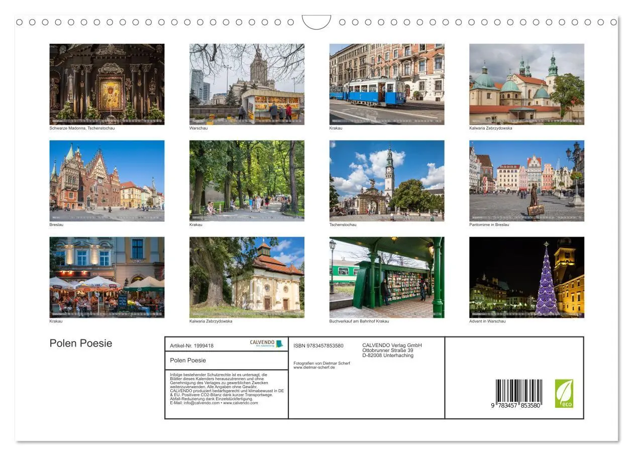 Bild: 9783457853580 | Polen Poesie (Wandkalender 2026 DIN A3 quer), CALVENDO Monatskalender