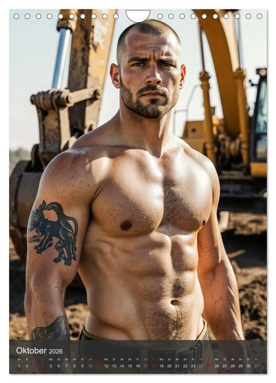 Bild: 9783516703580 | SEXY BAUARBEITER - Nackte Männer packen an (Wandkalender 2026 DIN...