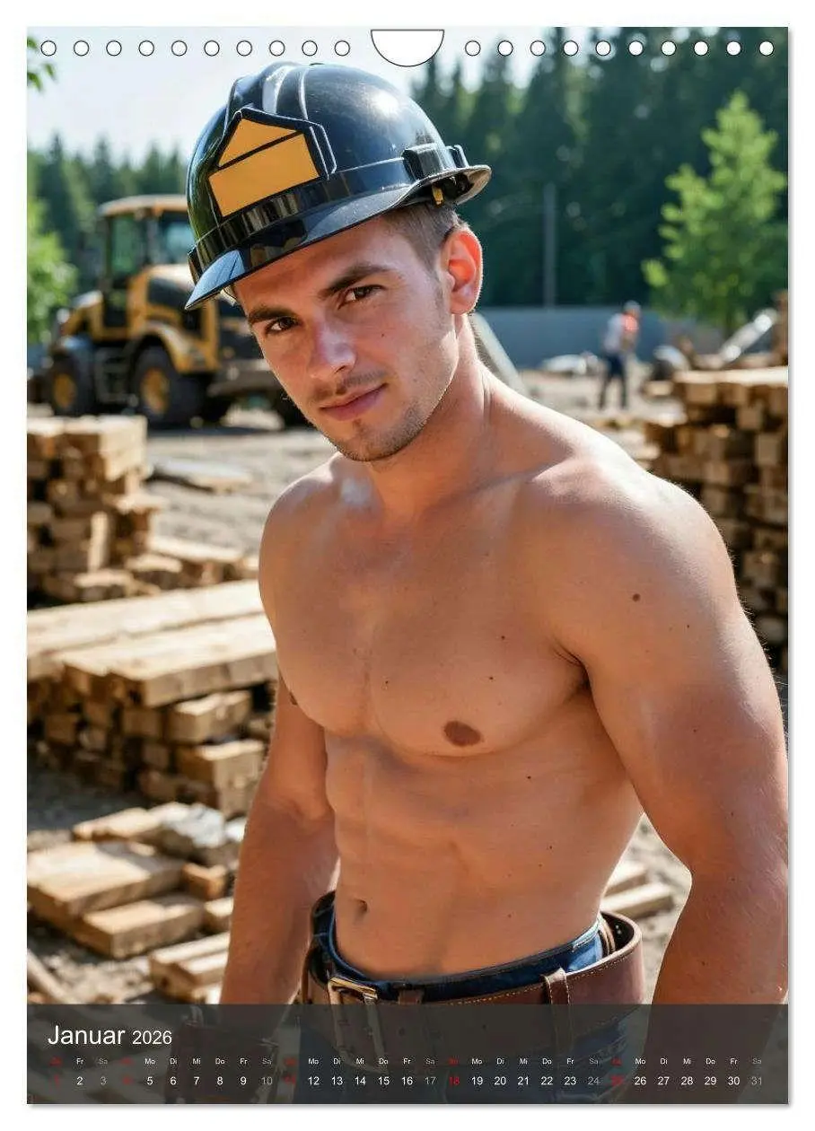 Bild: 9783516703580 | SEXY BAUARBEITER - Nackte Männer packen an (Wandkalender 2026 DIN...