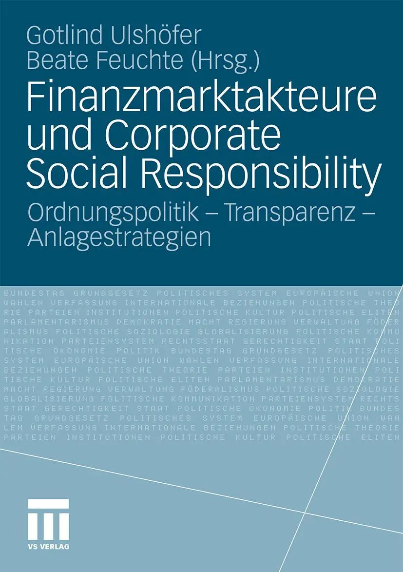 Cover: 9783531173580 | Finanzmarktakteure und Corporate Social Responsibility | Taschenbuch