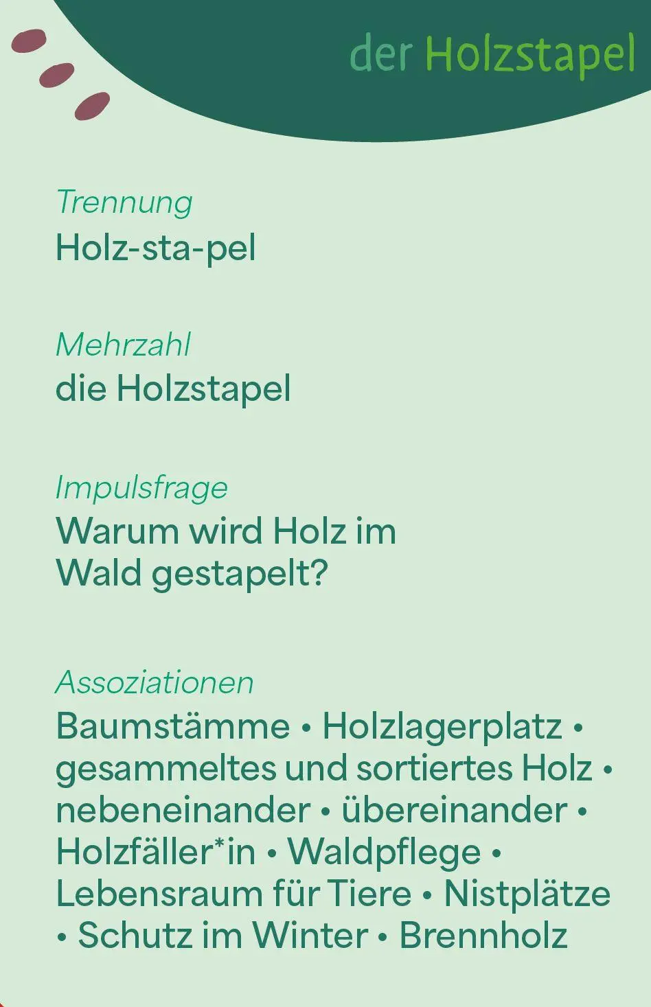 Bild: 9783960463580 | Wortschatzkärtchen: Im Wald | Esther Zulauf | Taschenbuch | 32 S.
