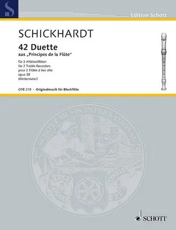 Cover: 9790001193580 | 42 Duets (From Principes De La Flute Opus 38) | Schickhardt | Buch