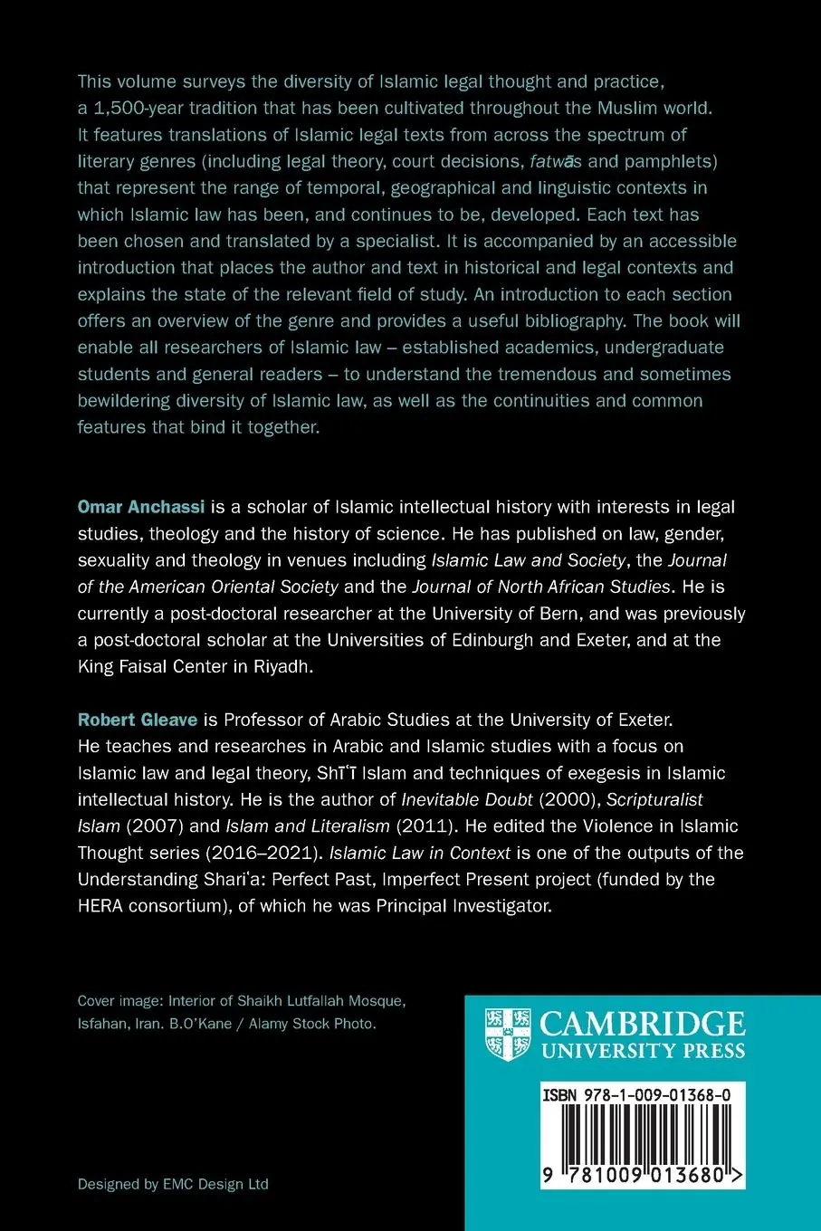 Rückseite: 9781009013680 | Islamic Law in Context | Omar Anchassi (u. a.) | Taschenbuch | 2024