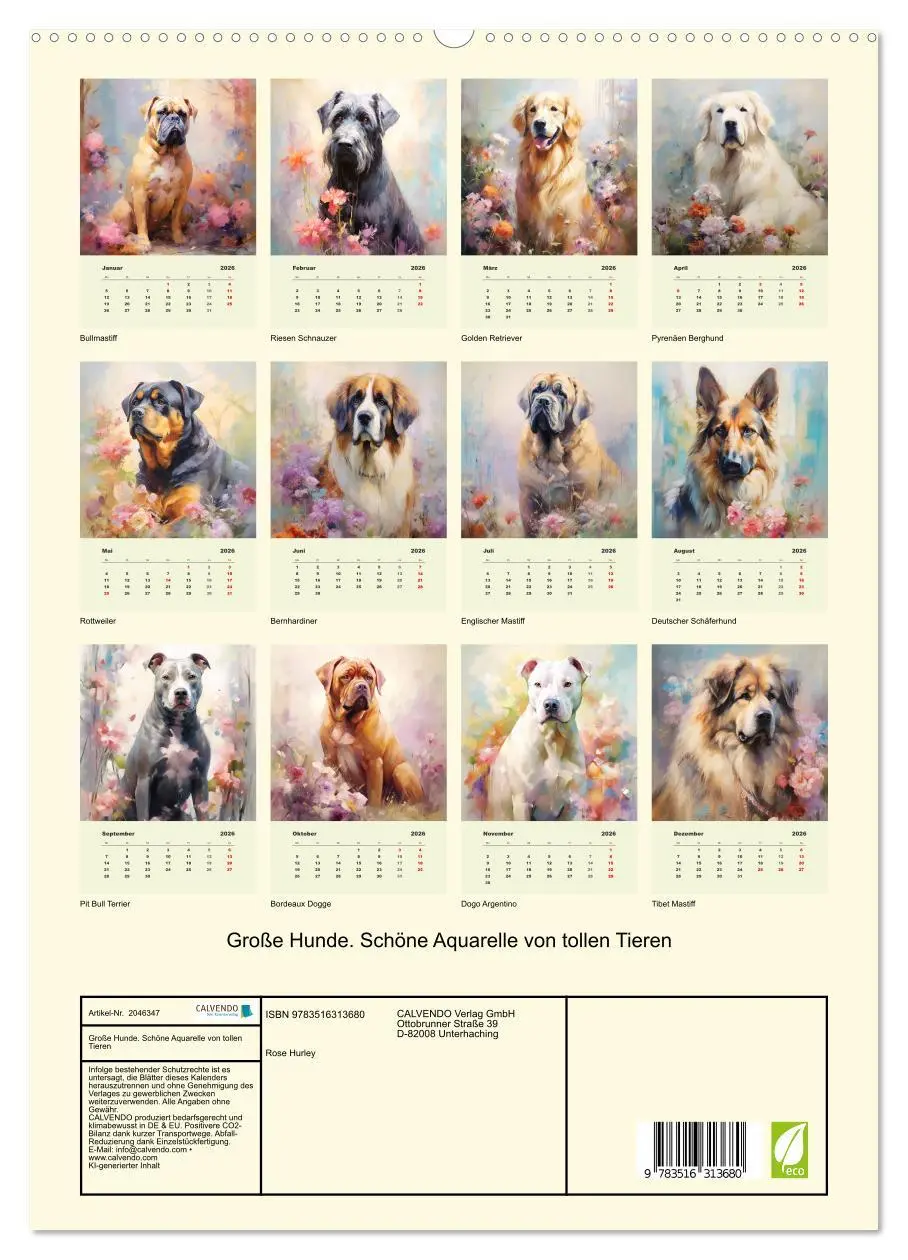 Bild: 9783516313680 | Große Hunde. Schöne Aquarelle von tollen Tieren (hochwertiger...